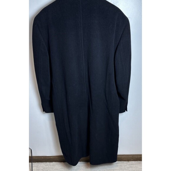 Christian Aujard Single Breasted Cashmere Blend Black 3 Button Overcoat Size 44R - Picture 4 of 16